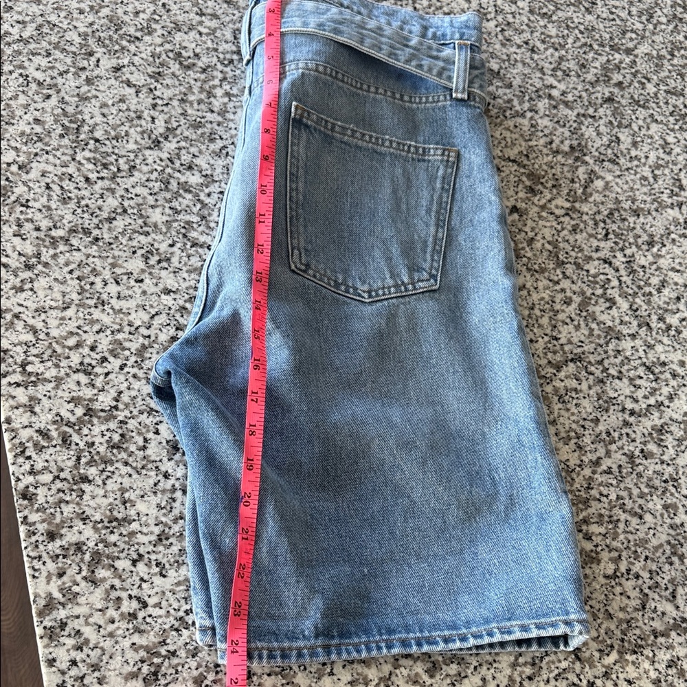 Agolde 90’s Reworked Paper-bag Belted High Waist Denim Shorts Light Wash Sz 27 - Picture 9 of 12